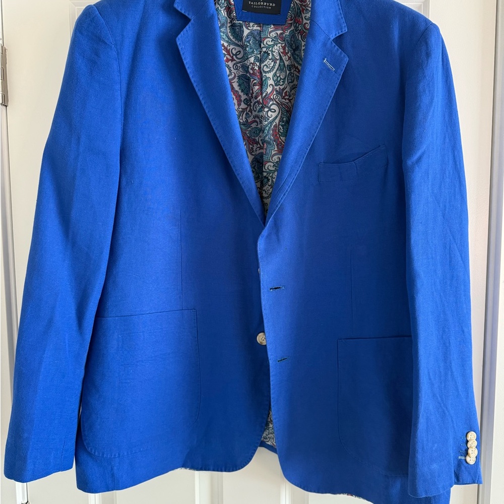 Tailorbyrd Royal Blue Men's Sport Coat with Paisley Lining